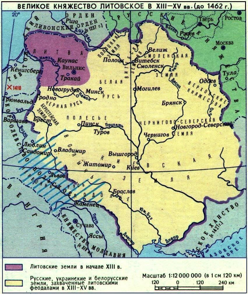 Карта вкл наложенная на современные границы