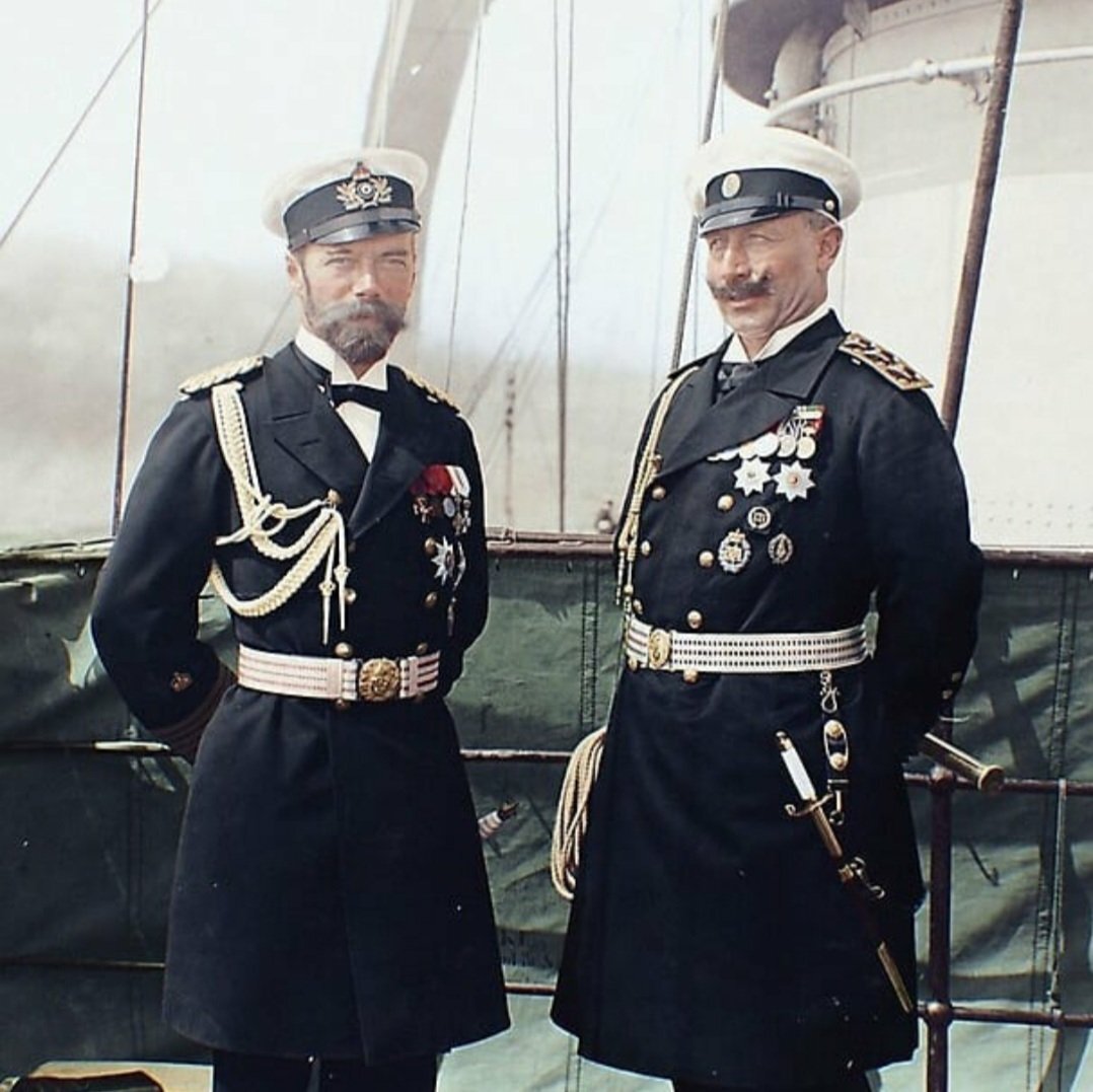 Русский и немецкий императоры Николай II и Вильгельм II