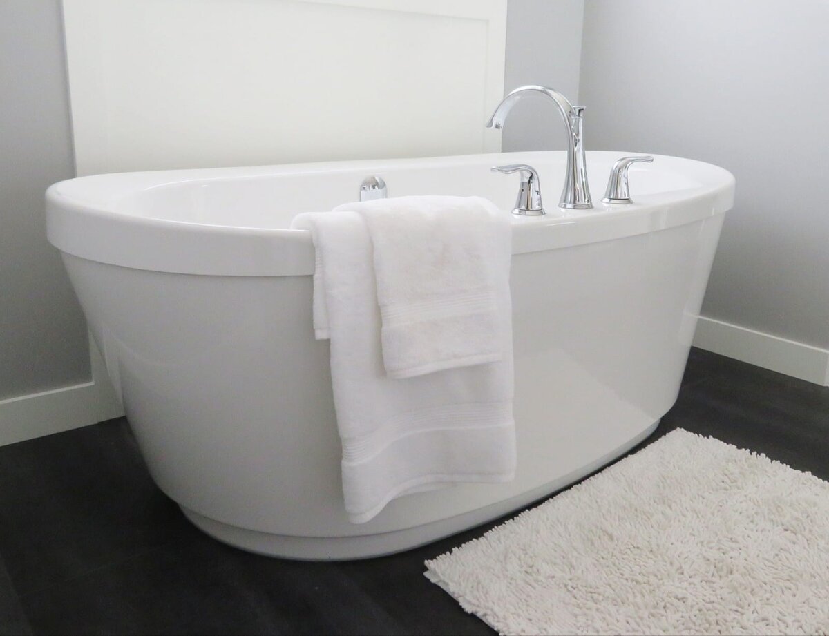 Коврик для ванной, из хлопка, с ворсом средней длины