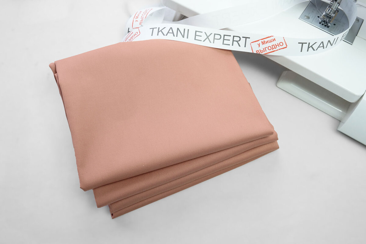 Костюмно плательный хлопок Оксфорд KTS-15/Pale Blush. Нарезка от 10 сантиметров.
