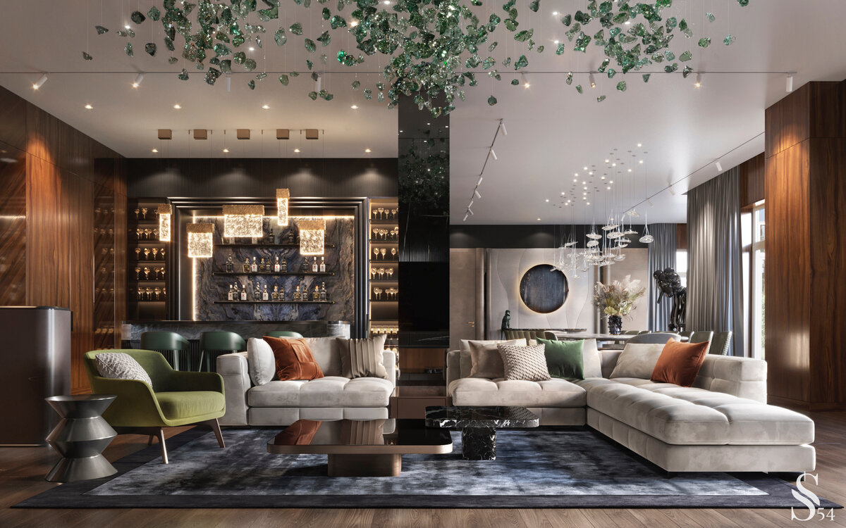 Зеленые цвета отлично вписались в интерьер 