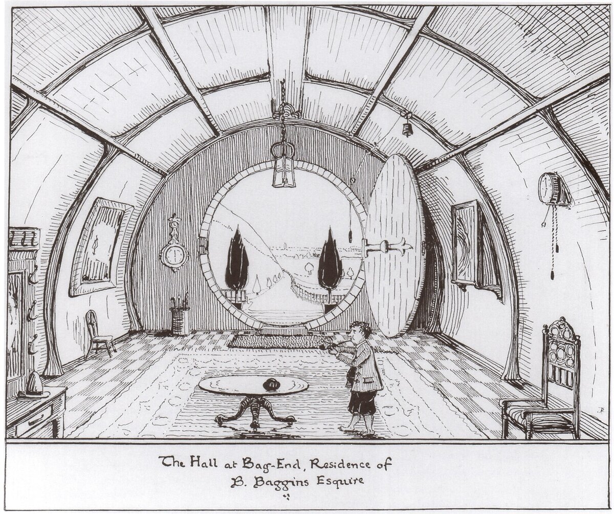Бэг-Энд, рисунок Дж.Р.Р. Толкина.