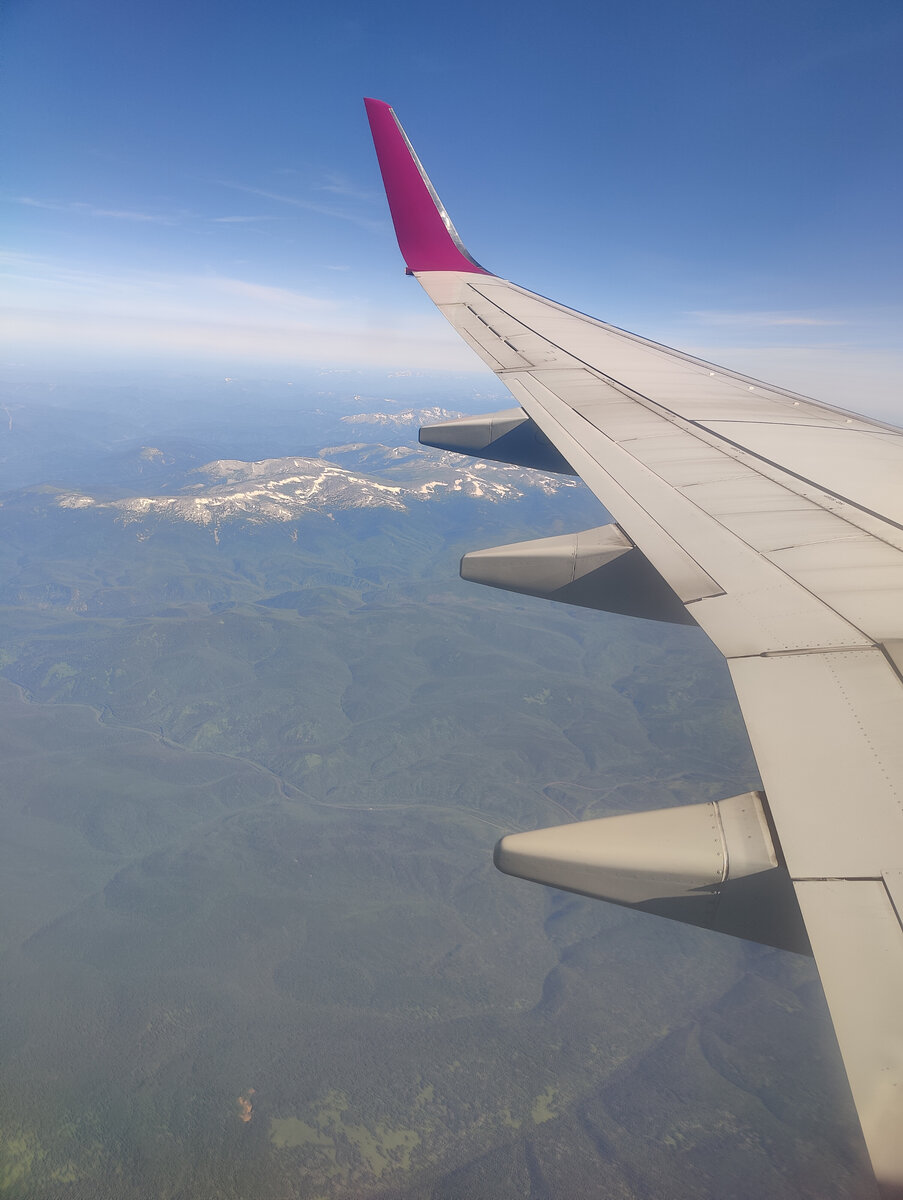 Flight over Siberia near Abakan