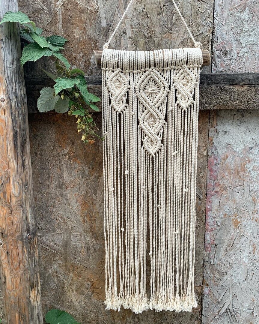 Макраме панно из хлопковой веревки. Работа автора