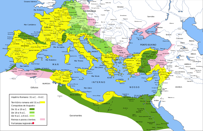 Карта римской империи при октавиане августе