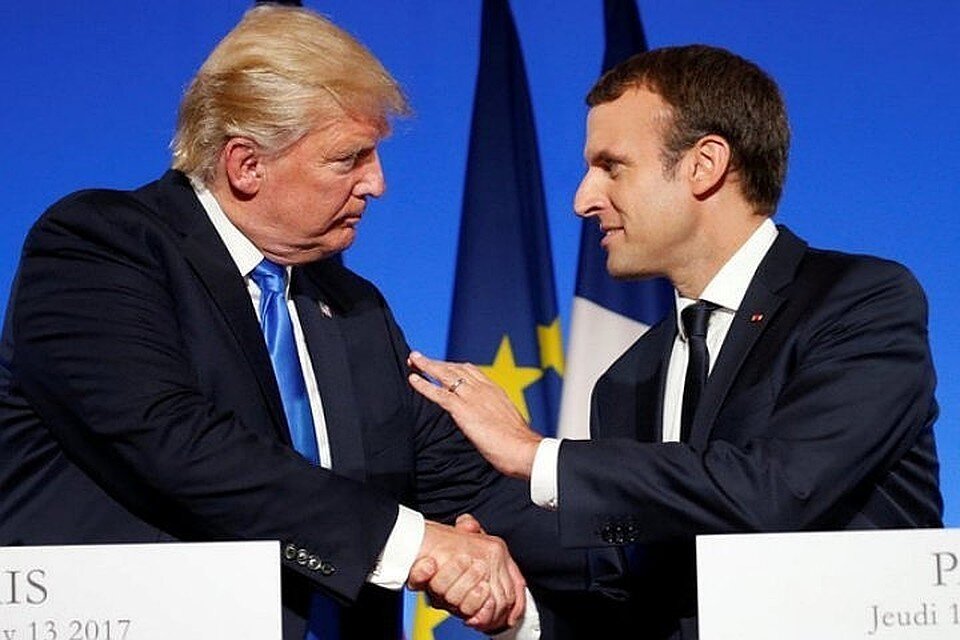 Дональд Трамп и Эммануэль Макрон на заседании СБ ООН 