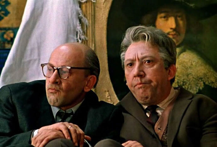 Евгений Евстигнеев и Юрий Никулин в комедии Эльдара Рязанова "Старики-разбойники" (1971)