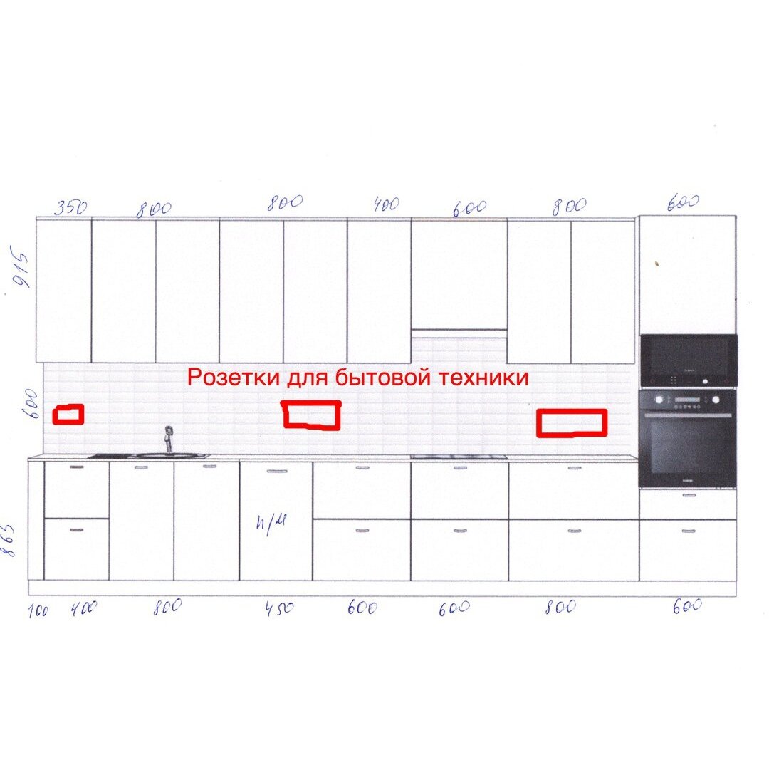 Розетки на фартуке кухни высота от столешницы