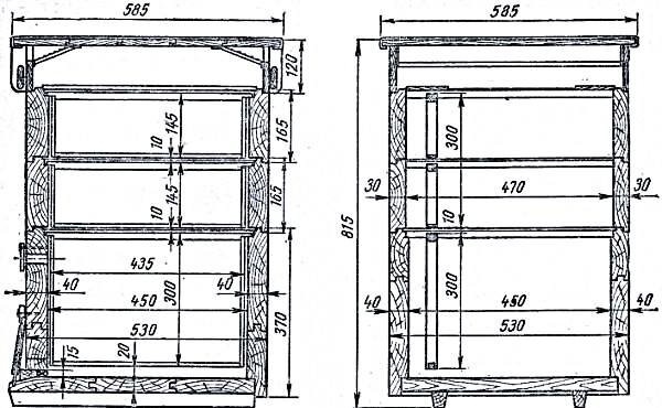 Чертеж улья для пчел с размерами своими руками