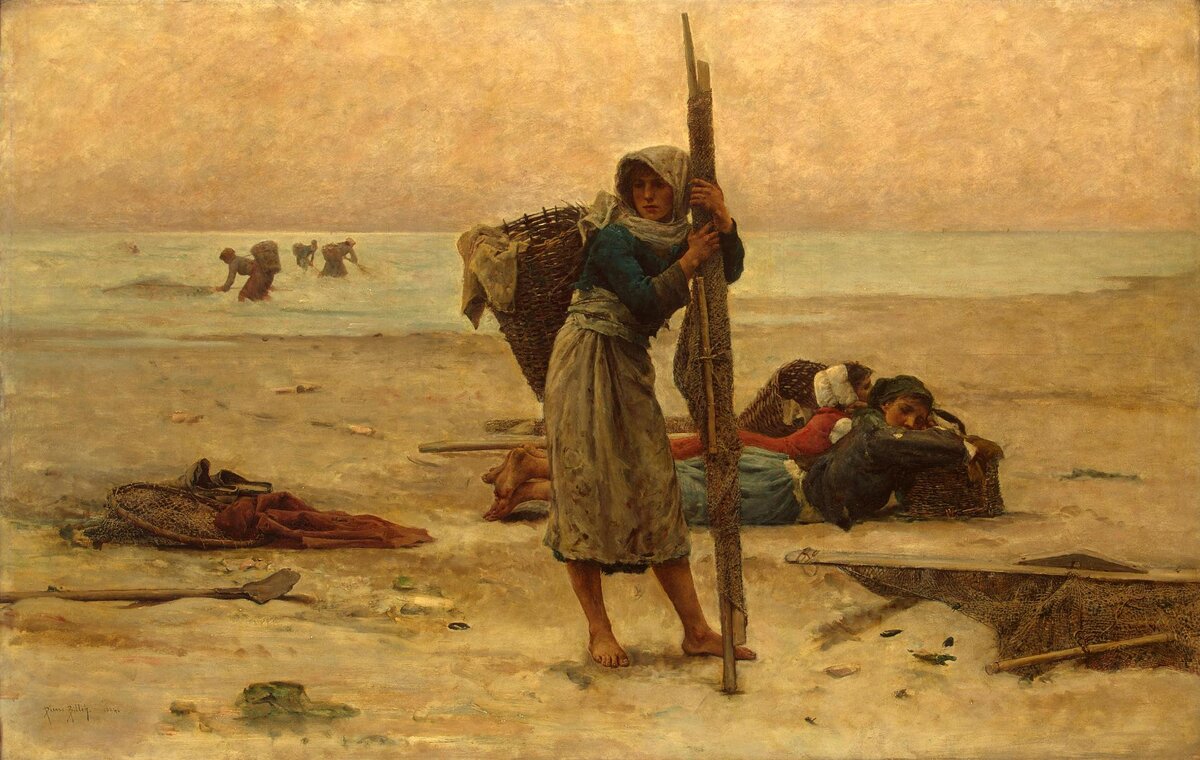 "Ловля устриц", Пьер Билле, 1884 год. Из коллекции Государственного Эрмитажа.
