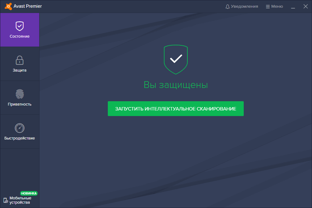 Открытый Avast Premier