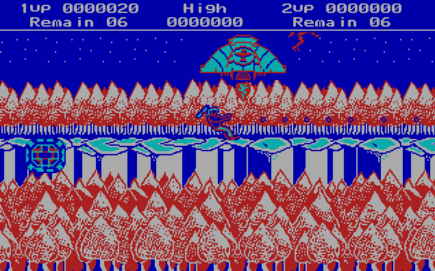 Пятый уровень «Заснеженный лес» в игре «Contra» на PC MS-DOS
