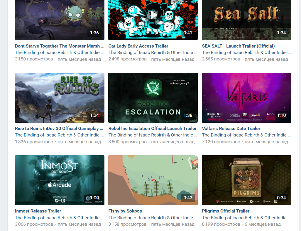 Таковы показатели просмотров роликов, залитых мною напрямую в группу