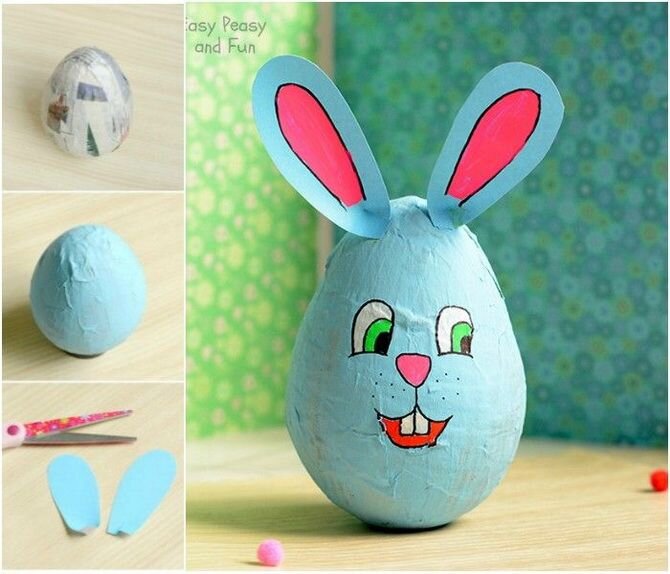 DIY : How To make Paper Easter Bunny *** Easter crafts *** Paper Easter Bunny Tutorial