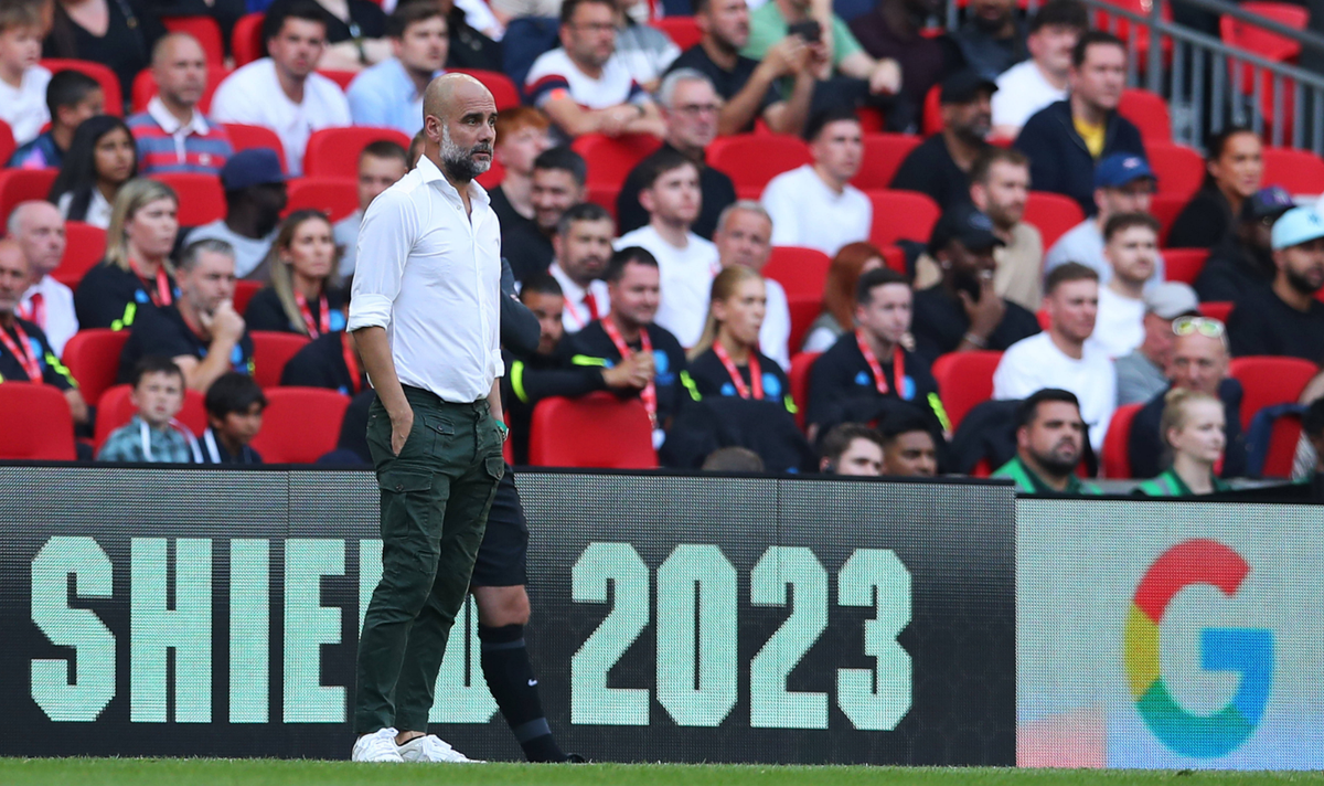 Хосеп Гвардиола остановился в паре минут от победы в Суперкубке Англии-2023. Фото: globallookpress