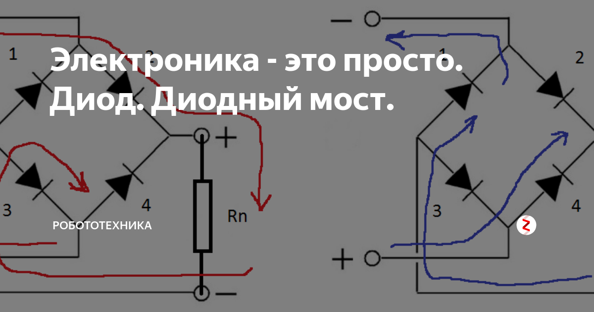 Направление тока в диоде на схеме