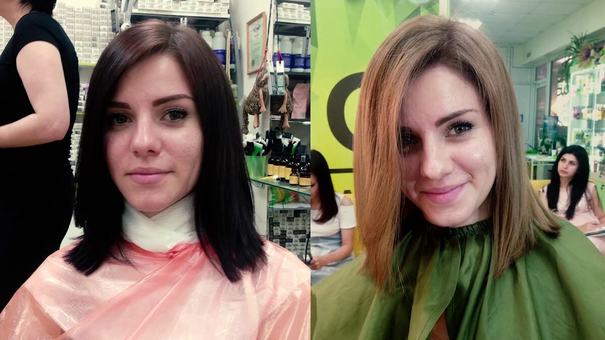 окрашивание в черный до и после. окрашивание из черного в русый. цвет волос до и после. окрашивание волос из русого в темный цвет. перекраситься из черного в русый.