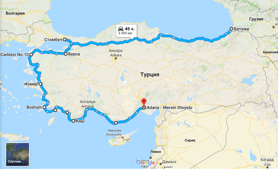 Карта антальи турция на русском