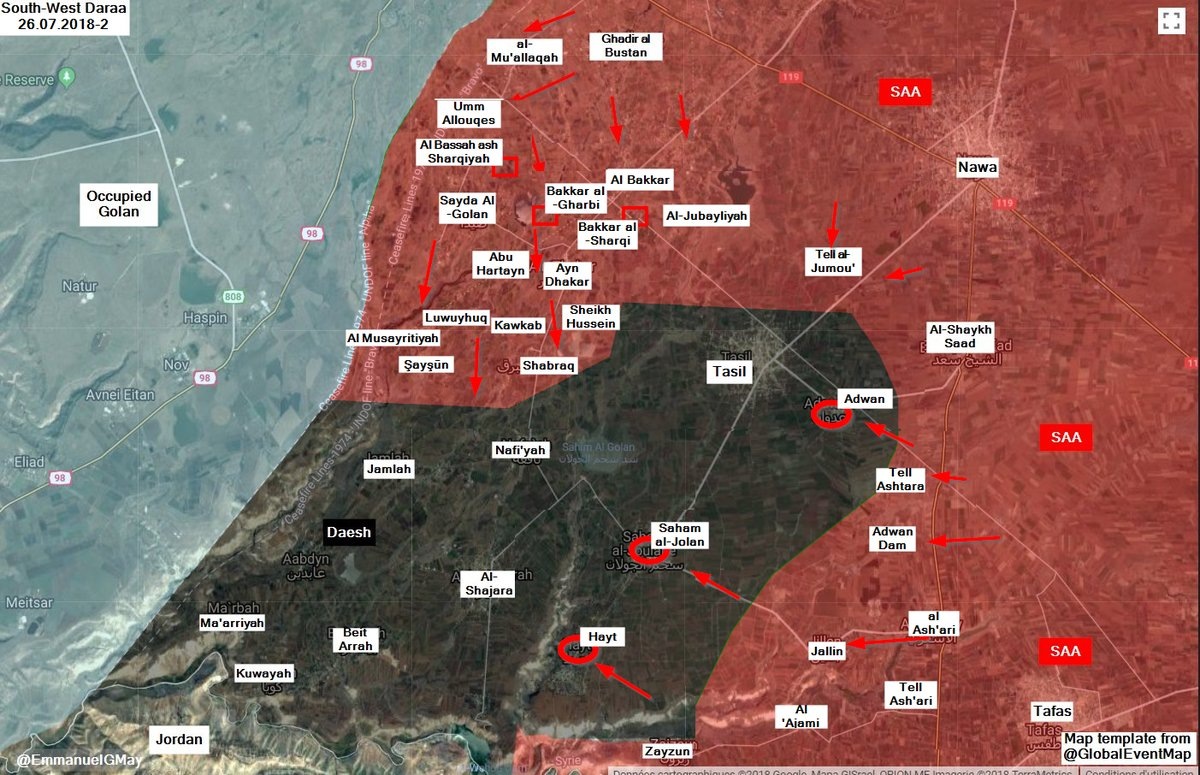 Проигиловскими боевиками потеряна вся северная часть бассейна реки Ярмук.