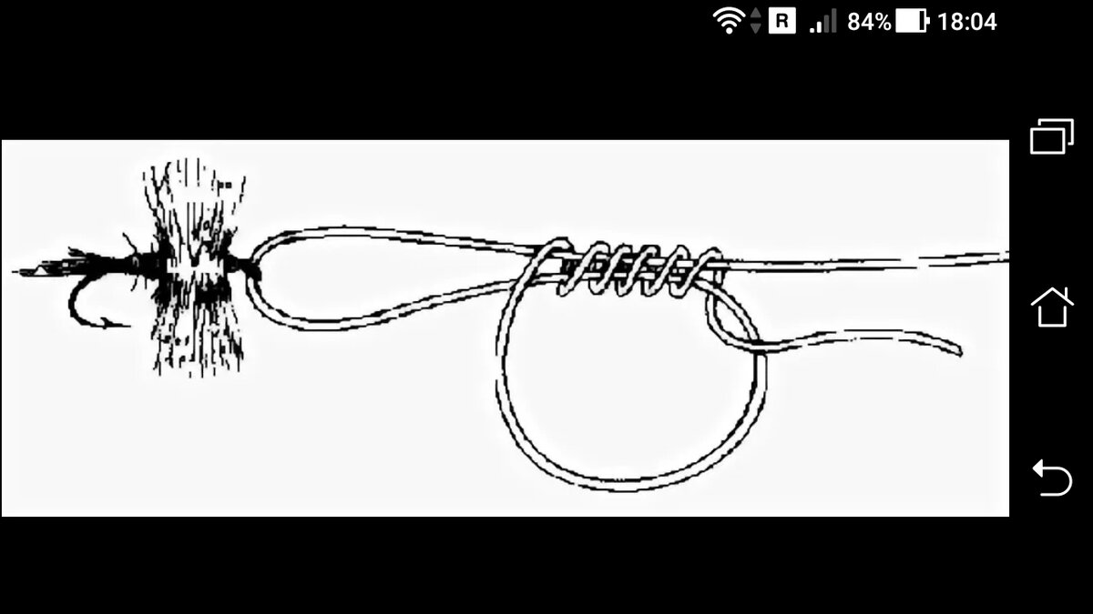 фото схема вязать мушку к леске, узел свободная петля