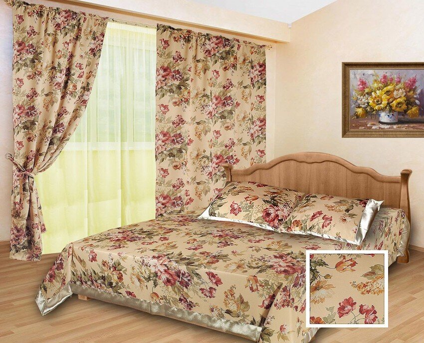 Красивые покрывала и эксклюзивные шторы для спальни — правила подбора