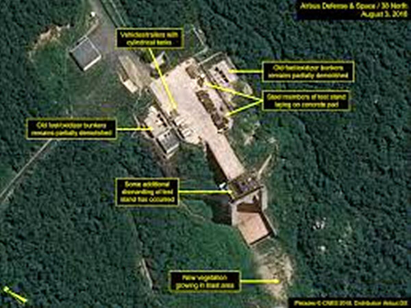 КНДР не предпринимала дополнительных шагов по демонтажу своего основного ракетного комплекса с августа 2018 года, сообщил американский аналитический центр.