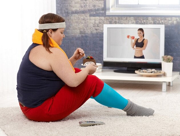 В этой картинке я прям себя узнаю, когда я делала домашние тренировки)