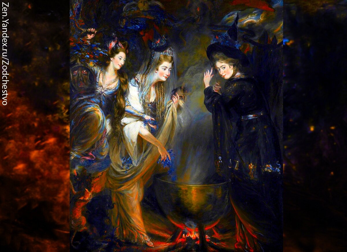 Три ведьмы из шекспировского «Макбета». Дэниэл Гарднер, 1775 год.