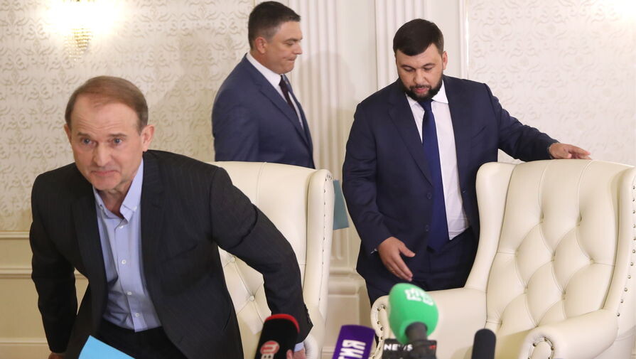 Виктор Медведчук, Леонид Пасечник, Денис Пушилин