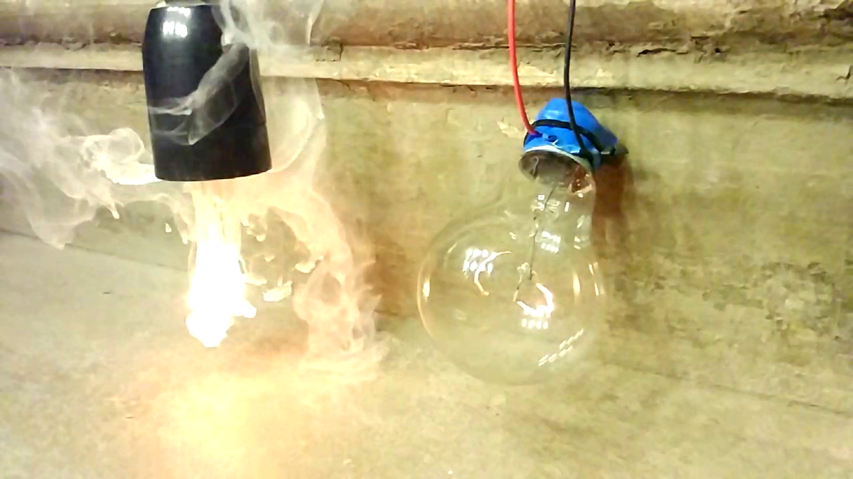 Лампа накаливания без стеклянной колбы