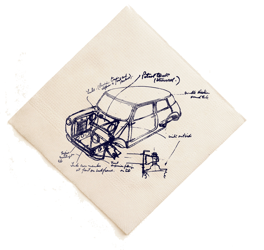 Первый чертеж легендарного автомобиля.