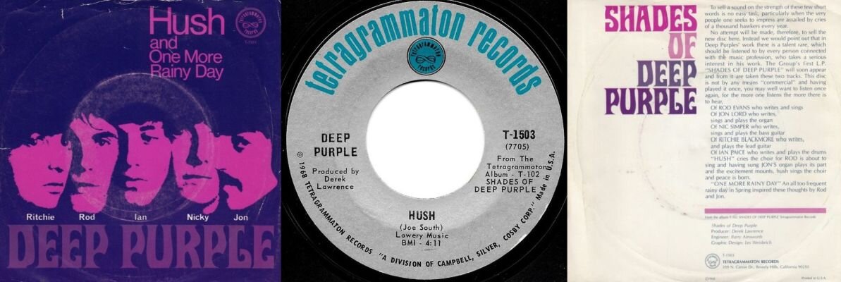 Первый сингл Deep Purple "Hush", 1968 г. США