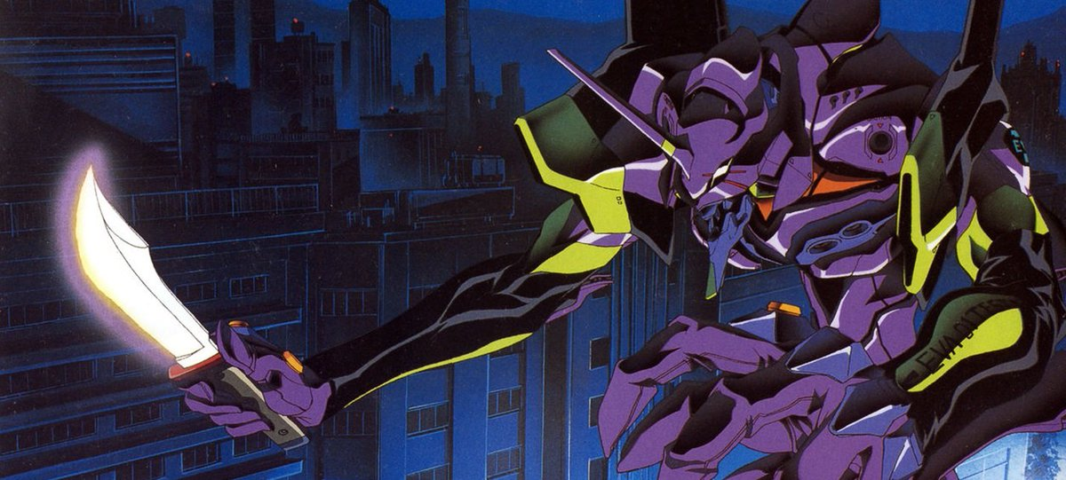 "Ева" — управляемый механизм из сериала «Евангелион». В кадре Ева-01. пилотирует главный герой сериала Синдзи Икари