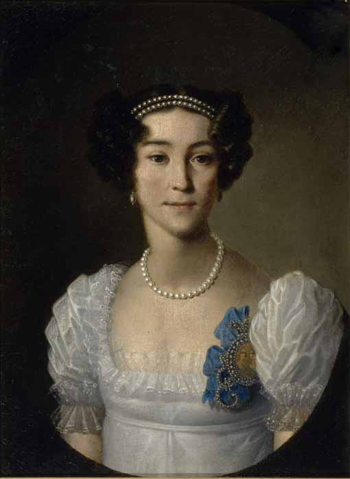 Анна Орлова с фрейлинским шифром Елизаветы Алексеевны; XIX век