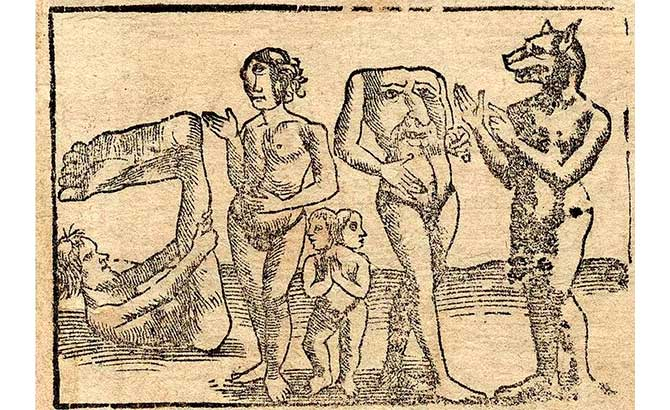 Гравюра 1544 года с изображением средневековых чудовищ