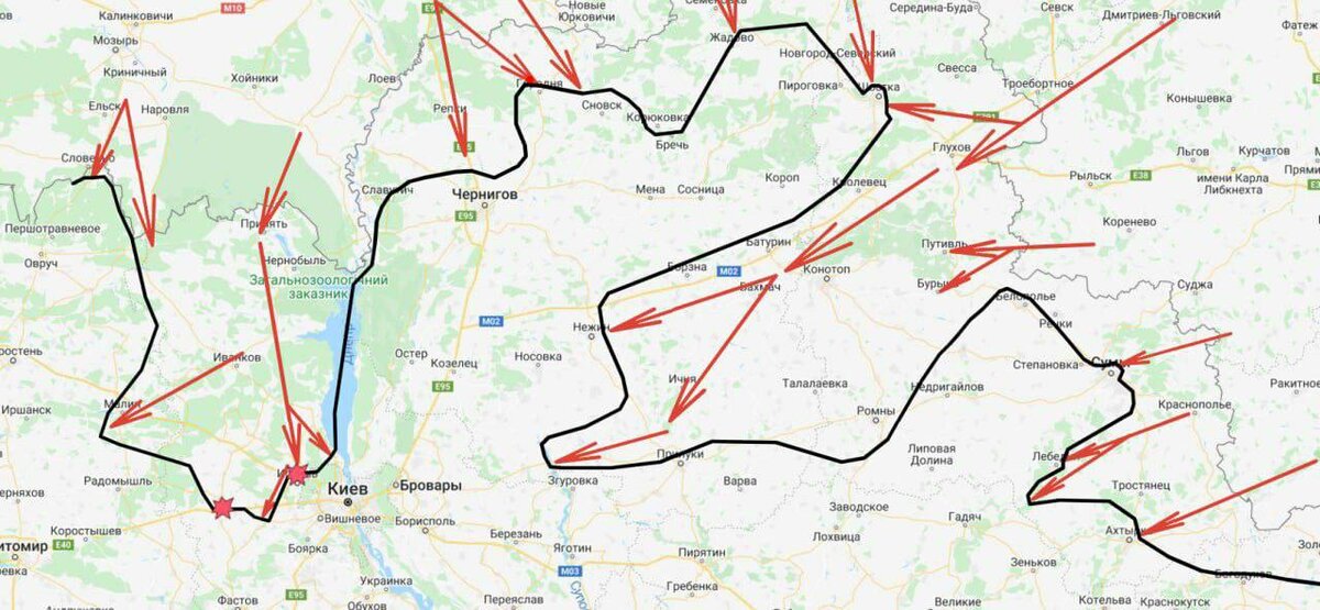 Киевская область карта боевых действий сегодня