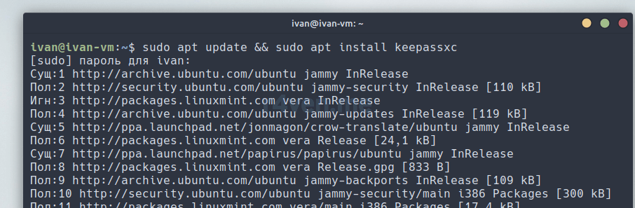 Установка KeePassXC