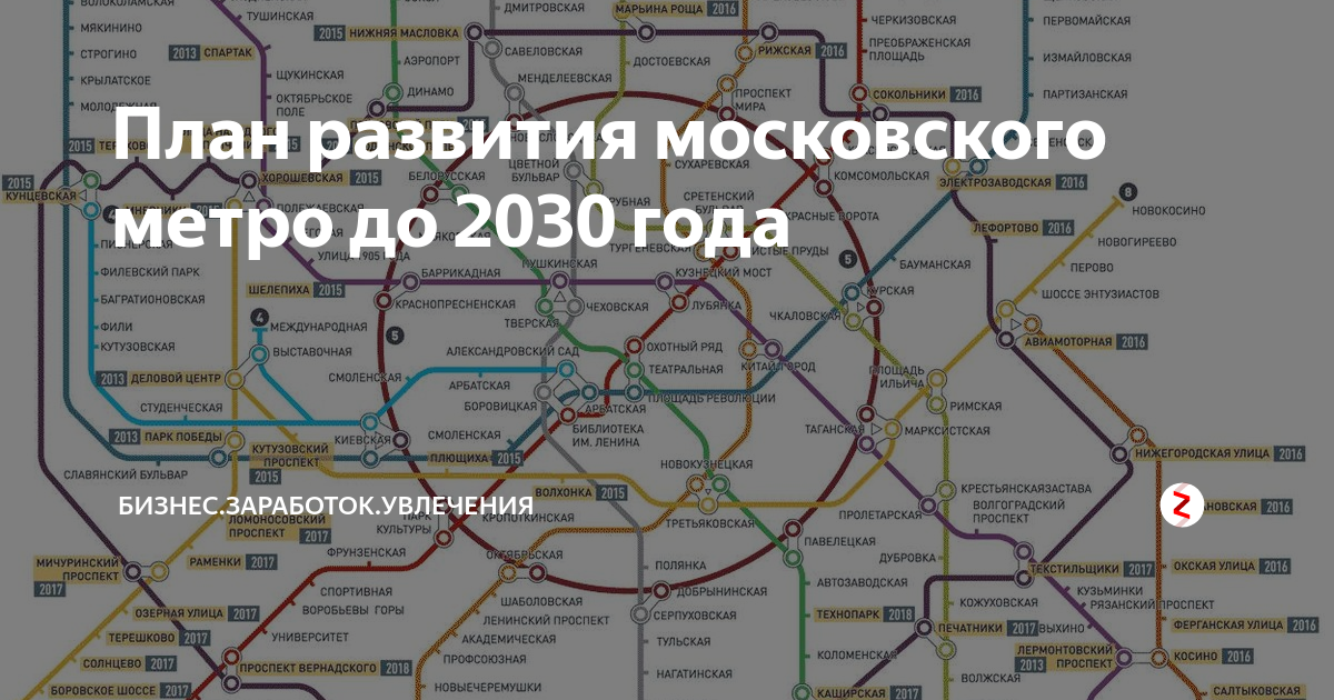 Схема метро 2030г москва