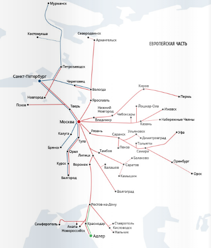 Планы по развитию сети двухэтажных экспрессов в европейской части России