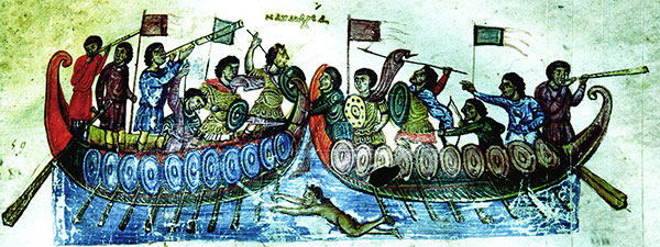 Миниатюра. Морской бой византийцев
