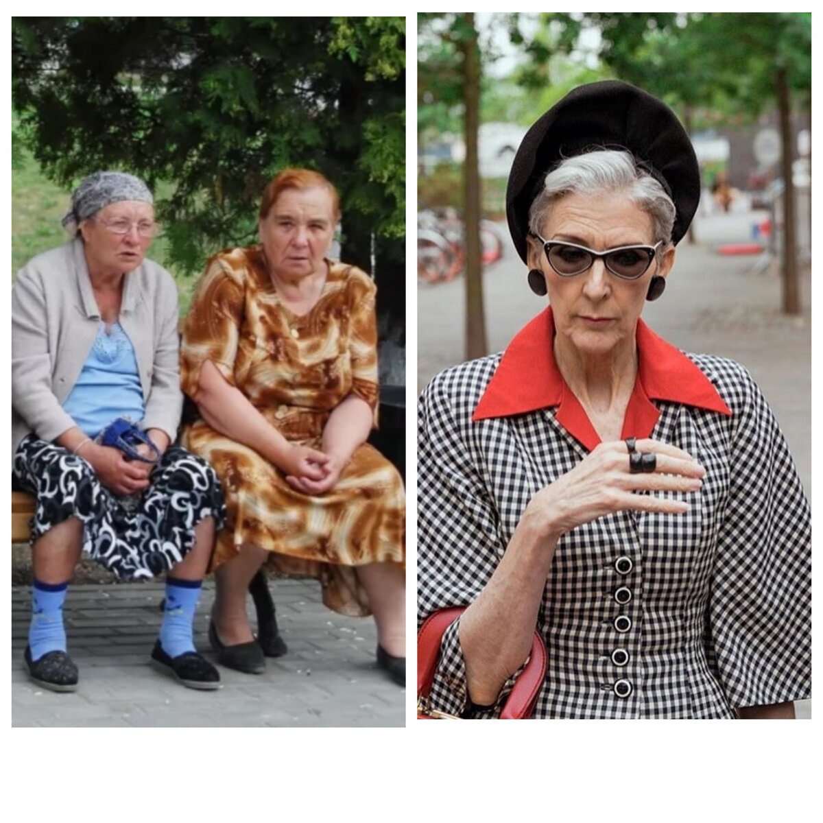 бабушки двойное фото