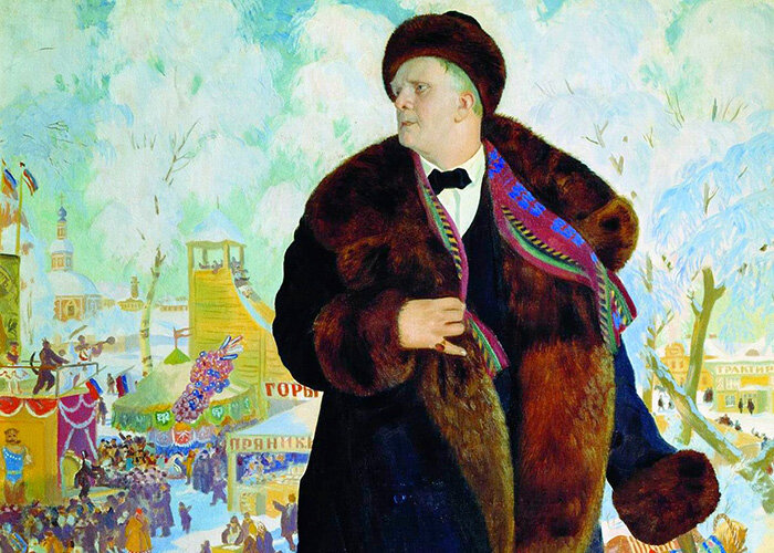 Портрет Ф. Шаляпина работы Б. Кустодиева (фрагмент)