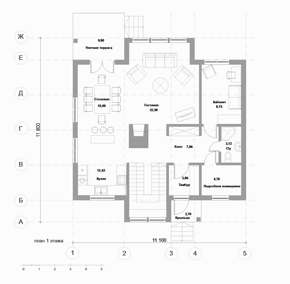 План 1 этажа