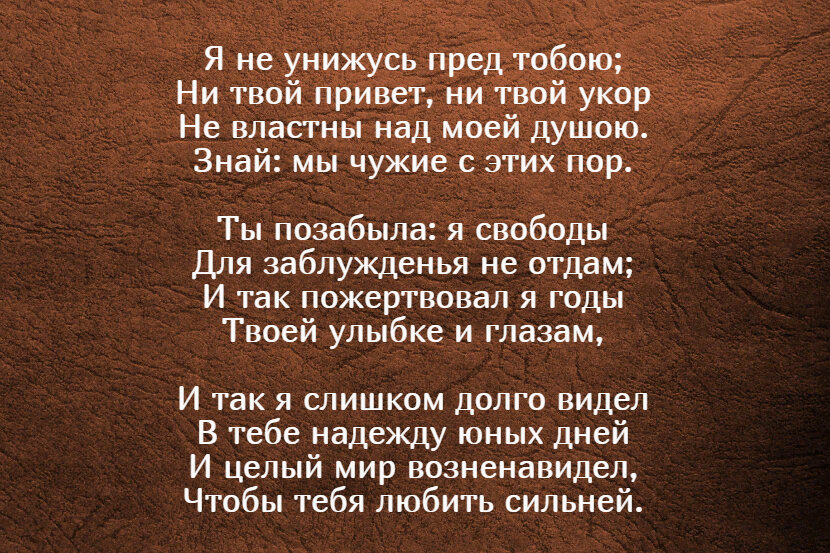 Краткий анализ стихотворения Лермонтова «Я не унижусь пред тобою…» по плану