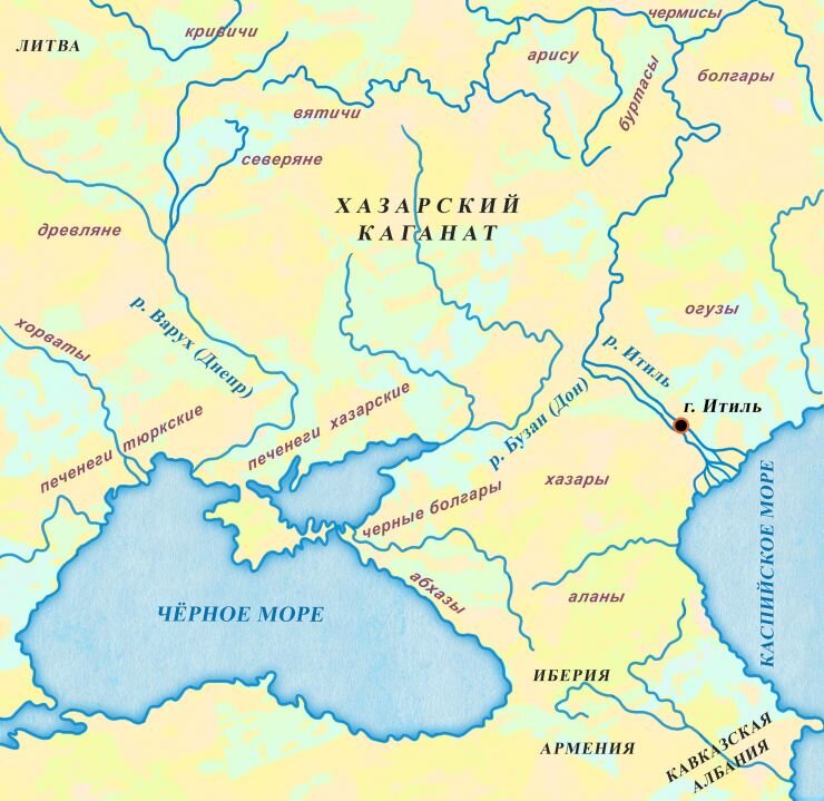 Карта хазарское царство