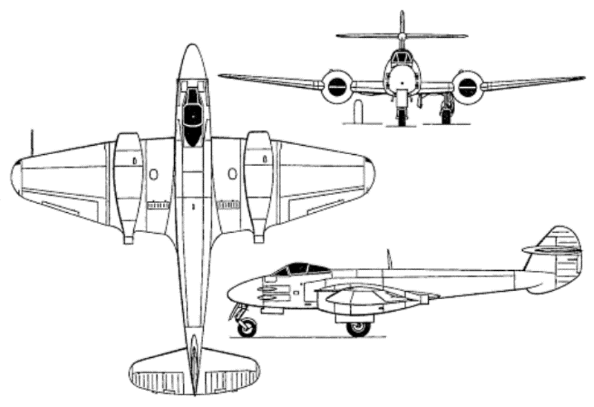 Схема самолета Глостер G.41.