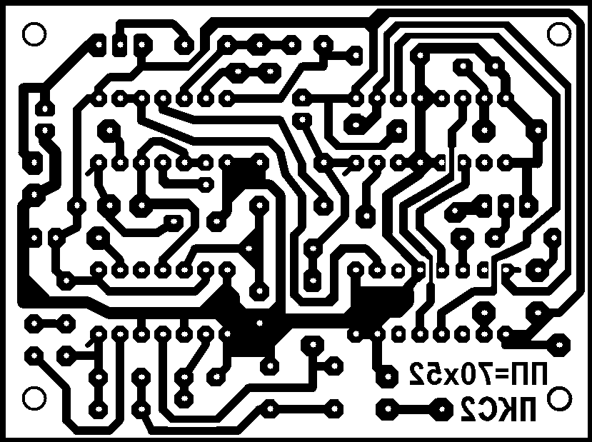 Отражённый рисунок ПП для термопереноса на фольгированную сторону платы.