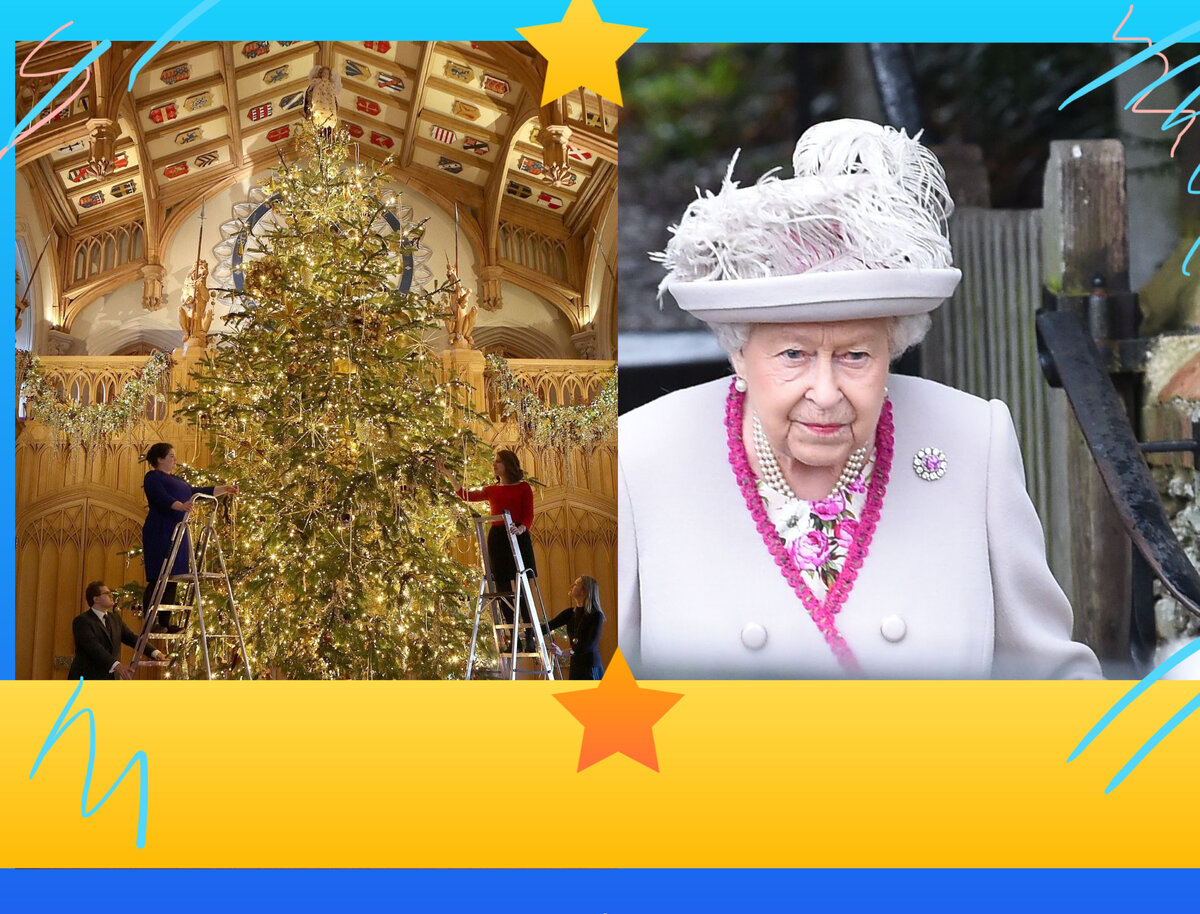 елку наряжяют и в Виндзоре уже в ноябре- фотоколлаж автора 