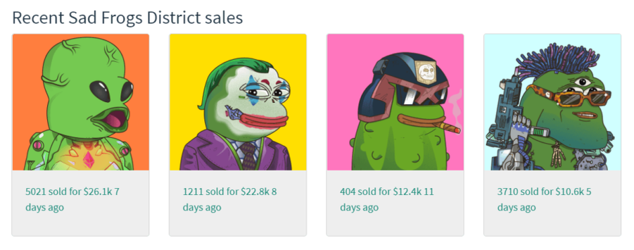 Sad frog’s district, крайне схожие с известнейшим интернет мемом лягушонком Пепе