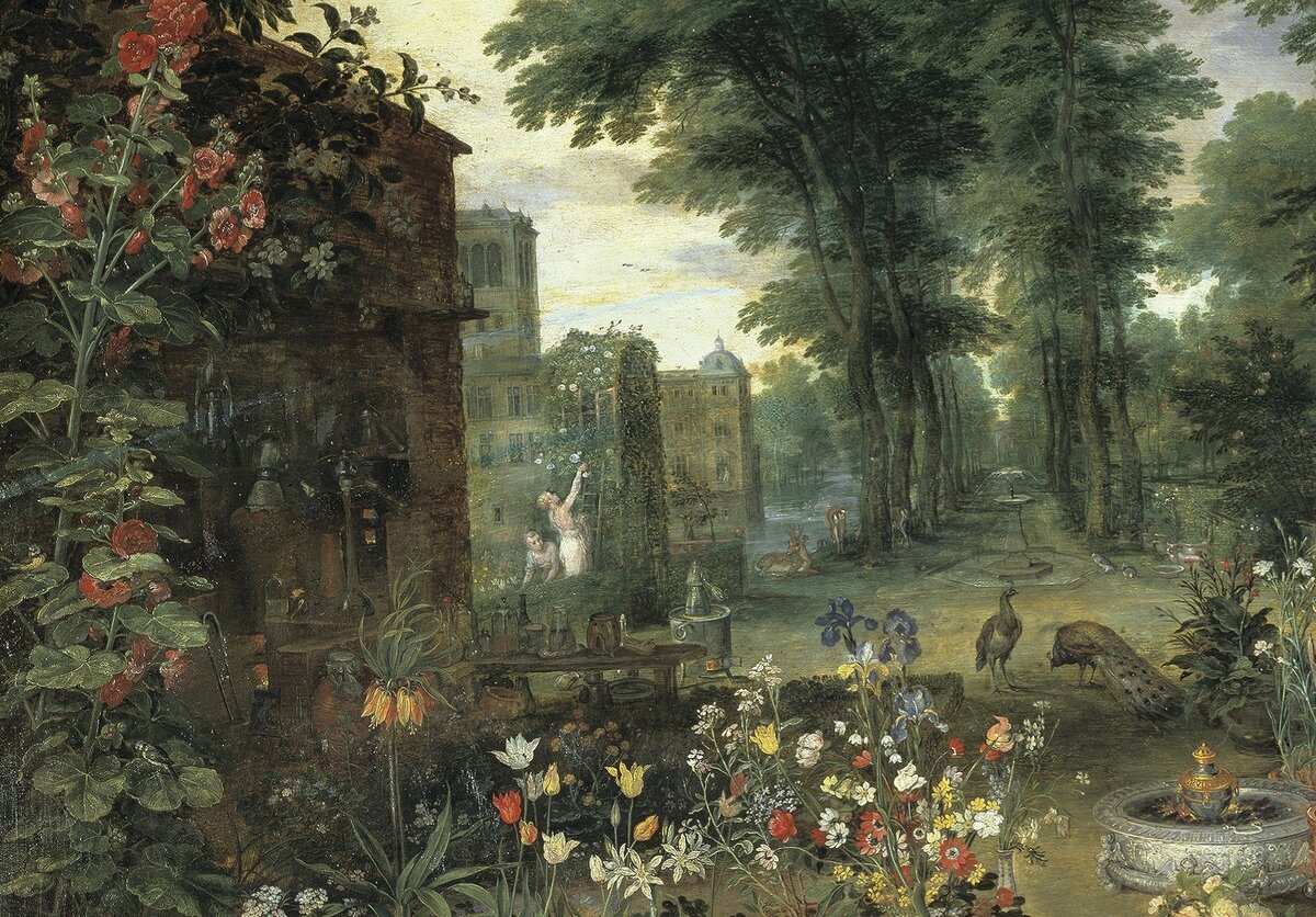 Ян Брейгель Старший и Питер Пауль Рубенс, «Аллегория обоняния», 1617, холст, масло, 65 х 110 см, Музей Прадо, Мадрид, фрагмент